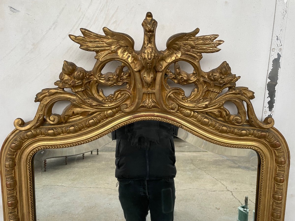 Large Golden Mirror Napoleon III 165 X 92 Cm-photo-1